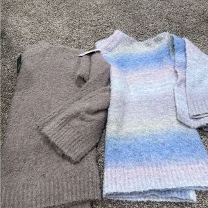 🌮Wild Fable Brown and Blue Cowl Turtleneck Sweaters